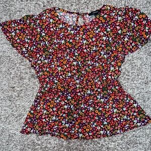 Forever 21 Floral Peplum Top